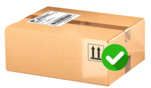 ordinateur dans un colis fermé pour transport